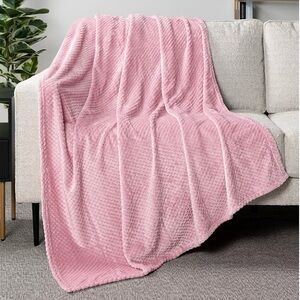 Blush Pink Waffle Textured Throw Blanket Twin
